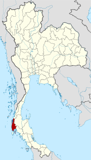 Karte von Thailand  mit der Provinz Phangnga hervorgehoben
