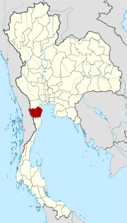 Karte von Thailand  mit der Provinz Phetchaburi hervorgehoben