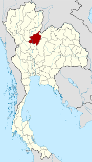 Karte von Thailand  mit der Provinz Phitsanulok hervorgehoben