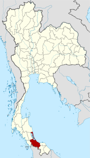 Karte von Thailand  mit der Provinz Songkhla hervorgehoben
