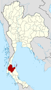 Karte von Thailand  mit der Provinz Surat Thani hervorgehoben