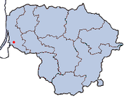 Karte von Litauen, Position von Šilutė hervorgehoben