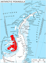 Lage der Charcot-Insel westlich der Alexander-I.-Insel
