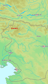 Lage der Koritnica in Slowenien