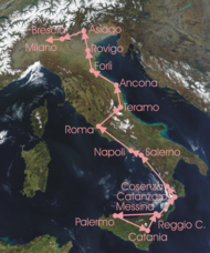 Streckenverlauf des Giro 1930