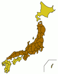 Karte von Honshū