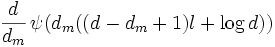 \frac{d}{d_m}\,\psi(d_m((d-d_m+1)l+\log d))