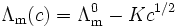 \Lambda_{\rm m}(c)=\Lambda_{\rm m}^0  - K c^{1/2}