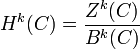 H^k(C) = \frac{Z^k(C)}{B^k(C)} 