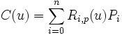 C(u)=\sum_{i=0}^{n}R_{i,p}(u)P_{i}