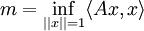 m=\inf_{||x||=1}\langle Ax,x\rangle
