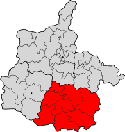 Lage des Arrondissement Vouziers im Département Ardennes