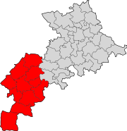 Lage des Arrondissement Saint-Gaudens im Département Haute-Garonne