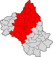 Lage des Arrondissement Rodez im Département Aveyron