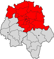 Lage des Arrondissement Tours im Département Indre-et-Loire
