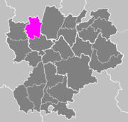 Lage des ArrondissementVillefranche-sur-Saône im Département Rhône