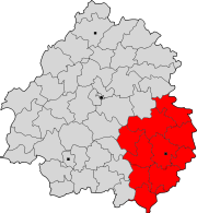 Lage des Arrondissement Sarlat-la-Canéda im Département Dordogne