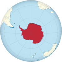 Lage Antarktikas auf einer Weltkarte