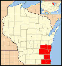 Karte Erzbistum Milwaukee