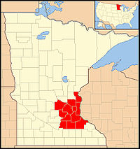 Karte Erzbistum Saint Paul and Minneapolis