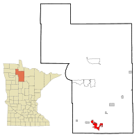 Lage von Bemidji in Minnesota und im Beltrami County
