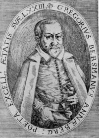 Gregor Bersman im Alter von 73 Jahren, Radierung um 1610