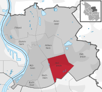 Lage des Stadtteils Holweide im Stadtbezirk Köln-Mülheim