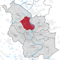 Lage von des Stadtbezirks 5 Nippes in Köln