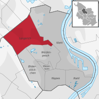 Lage des Stadtteils Longerich im Stadtbezirk Köln-Nippes