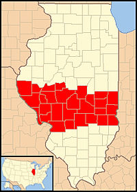 Karte Bistum Springfield in Illinois