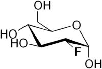 Struktur von 2-Desoxy-2-fluor-D-glucose
