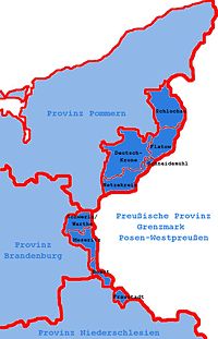 Karte der Provinz Grenzmark Posen-Westpreußen mit Kreisgrenzen (1938)