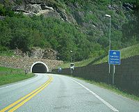 Lærdalstunnel der größte Straßentunnel der Welt mit 24,5 km laenge, teil von E16