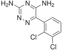 Strukturformel von Lamotrigin