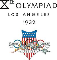Logo der Olympischen Sommerspiele 1932 mit den Olympischen Ringen