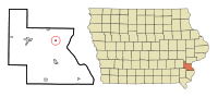 Louisa County Iowa Incorporated and Unincorporated areas Grandview Highlighted.svg
