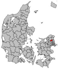 Lage von Allerød Kommune in Dänemark