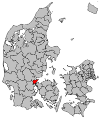 Lage von Fredericia in Dänemark