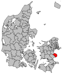 Lage von Stevns Kommune in Dänemark
