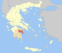 Lage der Präfektur Argolis innerhalb Griechenlands