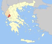 Lage der Präfektur Arta (1882–2010) innerhalb Griechenlands
