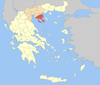 Lage der Präfektur Chalkidiki innerhalb Griechenlands