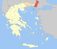 Lage der Präfektur Evros innerhalb Griechenlands
