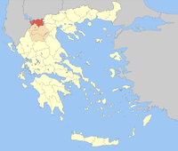 Lage der Präfektur Florina (1915–2010) innerhalb Griechenlands