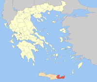 Lage der Präfektur Lasithi (1915–2010) innerhalb Griechenlands