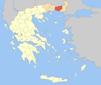 Lage der Präfektur Rodopi innerhalb Griechenlands