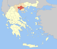 Lage der Präfektur Thessaloniki (1915–2010) innerhalb Griechenlands