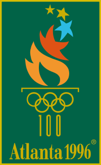 Logo der Olympischen Sommerspiele 1996 mit den Olympischen Ringen