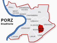 Abgrenzung Stadtteil Wahnheide in Porz