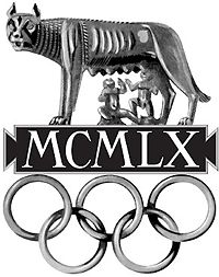 Logo der Olympischen Sommerspiele 1960 mit den Olympischen Ringen